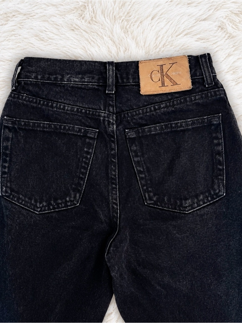 Vintage Calvin Klein Washed Black High-Rise Women's Jeans